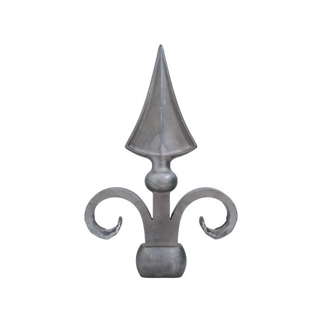 Fer de lance en acier moulé – Ø48 mm, hauteur 225 mm, pour barreau rond