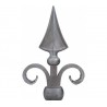 Fer de lance en acier moulé – Ø48 mm, hauteur 225 mm, pour barreau rond