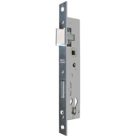 Serrure acier galvanisé, pêne réversible gauche/droite, carré 8 mm, compatible cylindres européens.