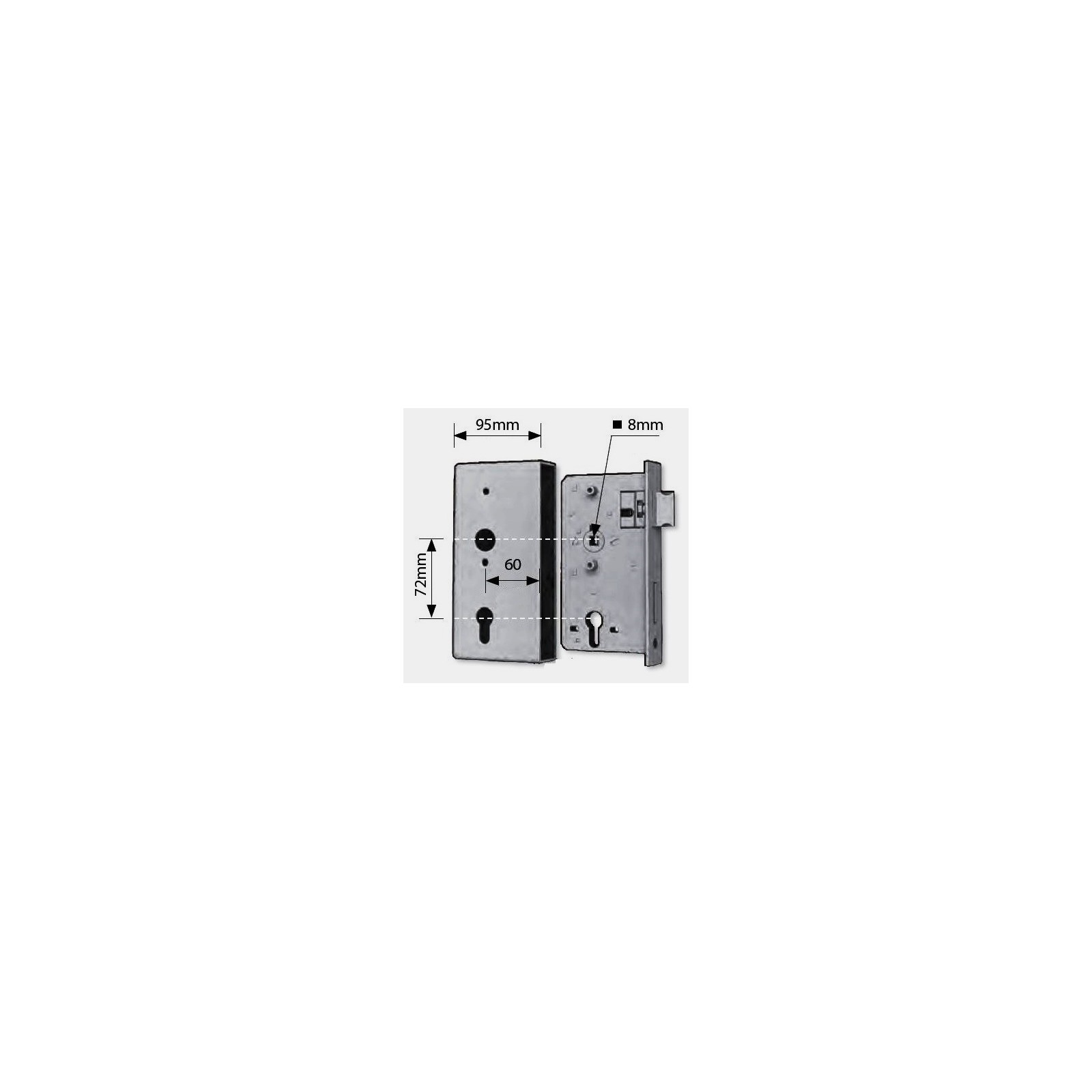 Alberts 417031 Boîtier De Serrure, Avec Serrure Galvanisée, Acier, Cote
