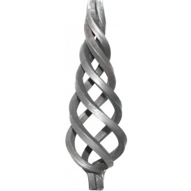 Boule torsadée conique fer forgé – acier pour carré 14 mm