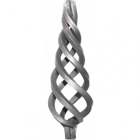 Boule torsadée conique fer forgé – acier pour carré 14 mm