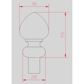 Pointe de diamant décorative en acier forgé – pour barreau 14x14 mm