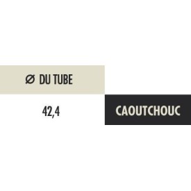 Caoutchouc platine blanc ø60 mm – pour tube rond ø42,4 mm montage W0008