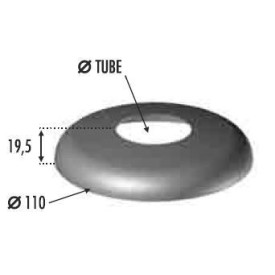 Cache platine inox Ø110 pour tube Ø42.4 – Finition brossée inox 316