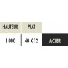 POTEAU DE DÉPART ACIER PLAT 40X12 MM – HAUTEUR 970 MM À SOUDER