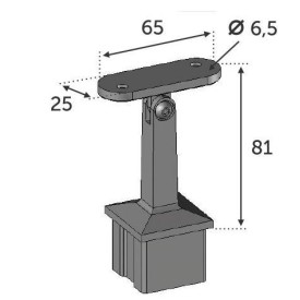 Support main courante inox 316 pour main courante