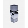 Connecteur réglable inox 316, pour tube carré 40x40 mm, épaisseur 2 mm, résistant aux environnements salins.