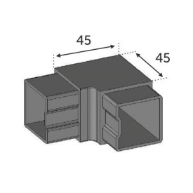 CONNECTEUR À 90° TUBE CARRÉ 40X40 ÉP 2MM INOX 316 W0051