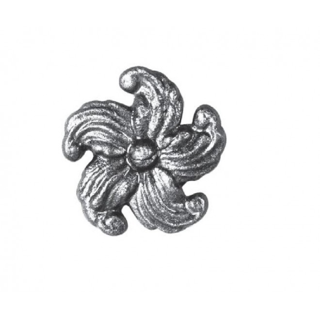 Rosace fleur en fer estampé Ø68 mm – taraudée pour vis M5