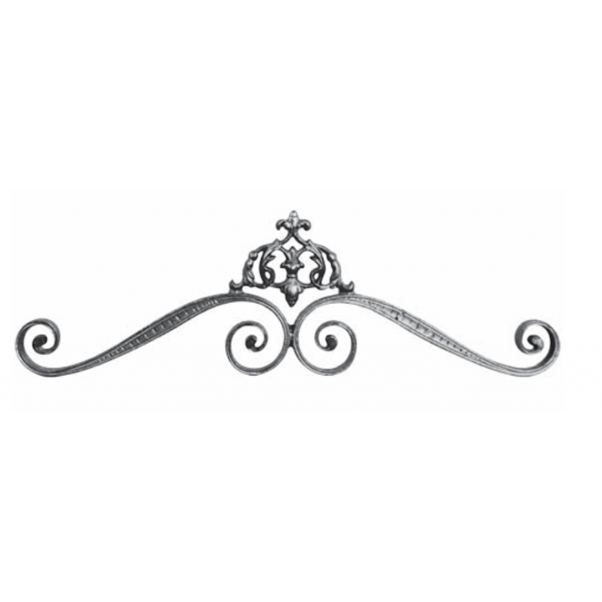 Frise en fonte grise double face avec volutes – 840 mm pour haut de portail