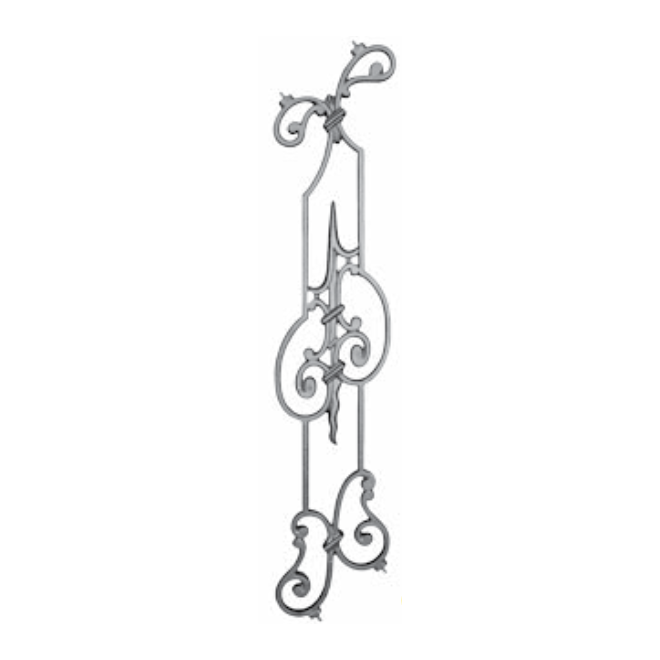 Balustre en fonte grise, 860x200 mm, pour garde-corps et appuis de fenêtre.