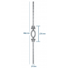 BARREAU À MOTIF OVALE – CARRÉ 14 MM – H950 X 55 MM – FORGÉ À CHAUD