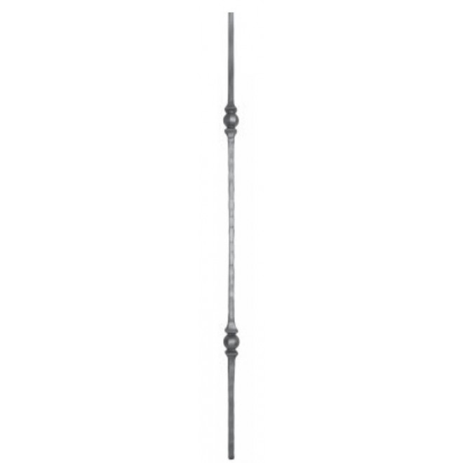 BARREAU 2 BOULES – CARRÉ 14 MM – H1000 X 36 MM – FORGÉ À CHAUD