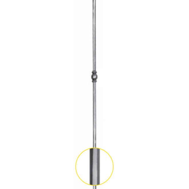 Barreau simple acier grenaillé – Ø12 mm, longueur 1000 mm