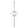BARREAU DÉCORATIF DE RAMPE 1000X140 MM EN ACIER GRENAILLÉ – SECTION 14 MM AVEC MOTIF CERCLE ET VOLUTE