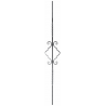 Barreau décoratif acier 2 torsades – 950x170 mm, section 12x6 mm