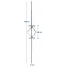 BARREAU DÉCORATIF 2 TORSADES – ACIER FORGÉ 12x6 – 950x170 MM