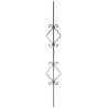 Barreau décoratif acier torsadé 4 volutes – Carré 12 mm, 950x170 mm