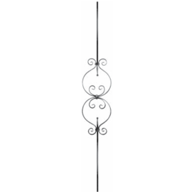 Barreau Fer Forgé à Facettes Avec Boule - Diamètre 14 Mm, Hauteur 1000 Mm - Pour Rampe, Portail, Décoration