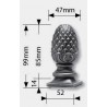 POMME DE PIN ACIER MOULÉ SUR EMBASE CARRÉE – POUR TUBE 40 À 100 MM
