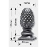 POMME DE PIN ACIER MOULÉ SUR EMBASE CARRÉE – POUR TUBE 40 À 100 MM