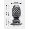 POMME DE PIN ACIER MOULÉ SUR EMBASE CARRÉE – POUR TUBE 40 À 100 MM