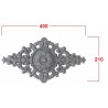 PALMETTE FLEURIE 400X210 MM EN ALUMINIUM AVEC FIXATION M6