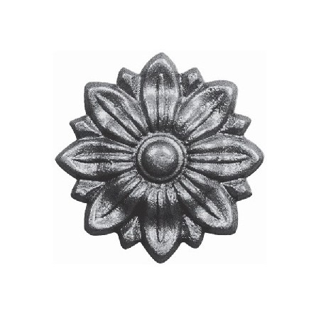 Rosace décorative en acier Ø85 mm – motif floral taraudé M5