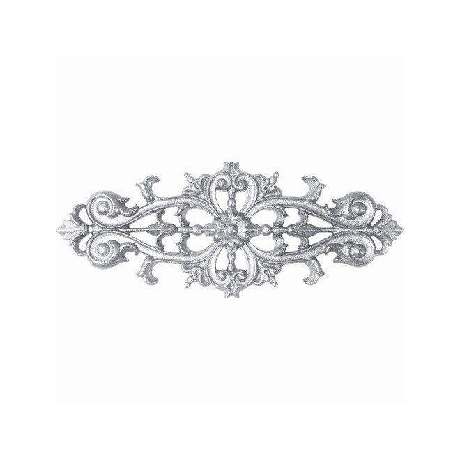Palmette longue aluminium 350x140 mm à motifs fleurs et feuilles – fixation invisible