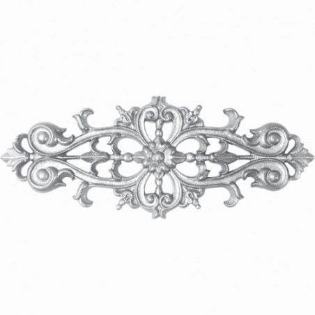 Palmette longue aluminium 350x140 mm à motifs fleurs et feuilles – fixation invisible