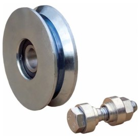 Roue à gorge en V acier zingué ou inox – Ø60 à 200 mm – pour portail coulissant