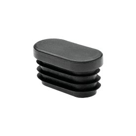 Embout ovale patin épais avec ailettes – PEBD noir ou blanc – Tubes 25x15 à 60x30 mm