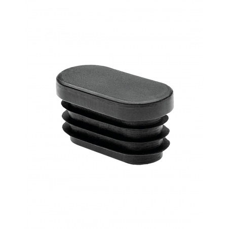 Embout ovale patin épais avec ailettes – PEBD noir ou blanc – Tubes 25x15 à 60x30 mm