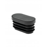 Embout ovale patin épais avec ailettes – PEBD noir ou blanc – Tubes 25x15 à 60x30 mm