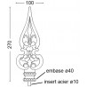 Fer de lance décoratif - fonte et tige acier – 270 X 100mm