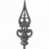Fer de lance en fonte, 270x100 mm, avec insert acier soudable, idéal pour portails et grilles.