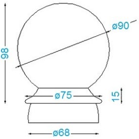 BOULE POTELET DÉCORATION ø90 TÊTE DE POTEAU W0292