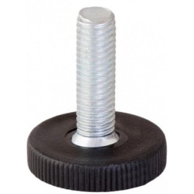 Vérin ultra fin à vis – Tige M6/M10 – Base Ø28 mm – Noir – Hauteur 5 mm