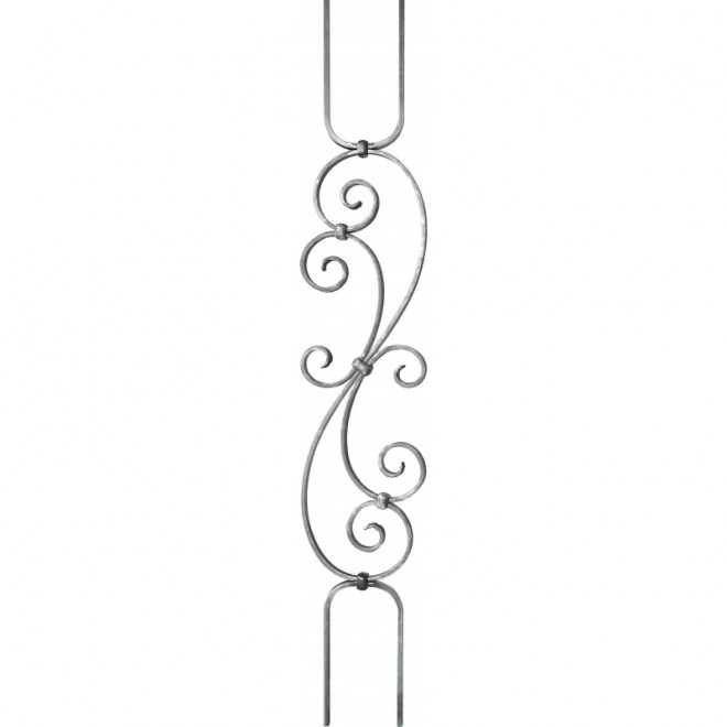 VOLUTE BALUSTRE ACIER FORGÉ DOUBLE FIXATION CARRÉE U0425