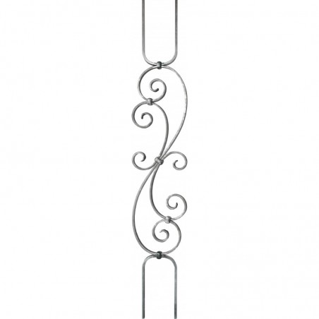VOLUTE BALUSTRE ACIER FORGÉ DOUBLE FIXATION CARRÉE U0425