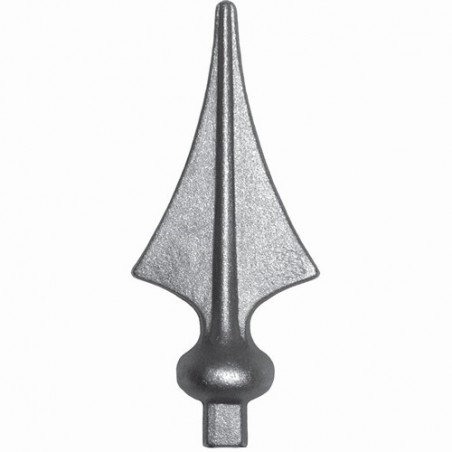 Fer de lance en acier forgé – Forme losange – Pour barreau carré 14x14
