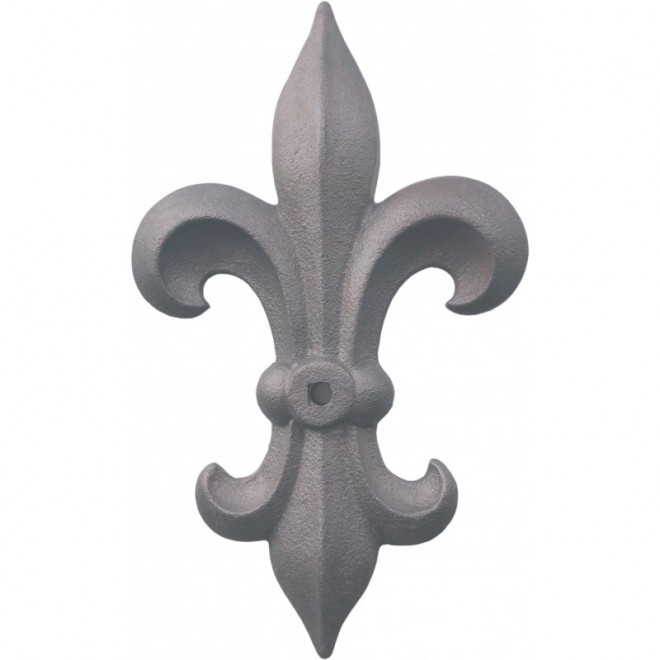 FLEUR DE LYS FONTE GRISE BRUT OU ZINGUÉ SIMPLE FACE M0310