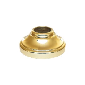Cache scellement en laiton, Ø110 mm, pour barreaux ronds Ø30 ou Ø40 mm, finition polie miroir.