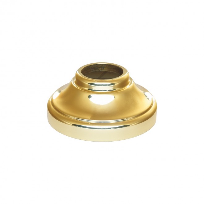 Cache scellement en laiton, Ø110 mm, pour barreaux ronds Ø30 ou Ø40 mm, finition polie miroir.