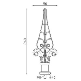 FER DE LANCE FONTE GRISE AVEC INSERT ACIER SOUDABLE U0611