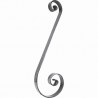 Volute asymétrique en fer forgé – 780 x 125 x 250 mm, plat 40 x 8 mm