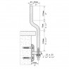 SUPPORT ACIER FORGÉ LISSE LATÉRAL CACHE LAITON POLI M0456