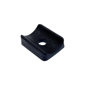 Support siège demi-rond PEBD noir pour fixation de tube rond sur plat