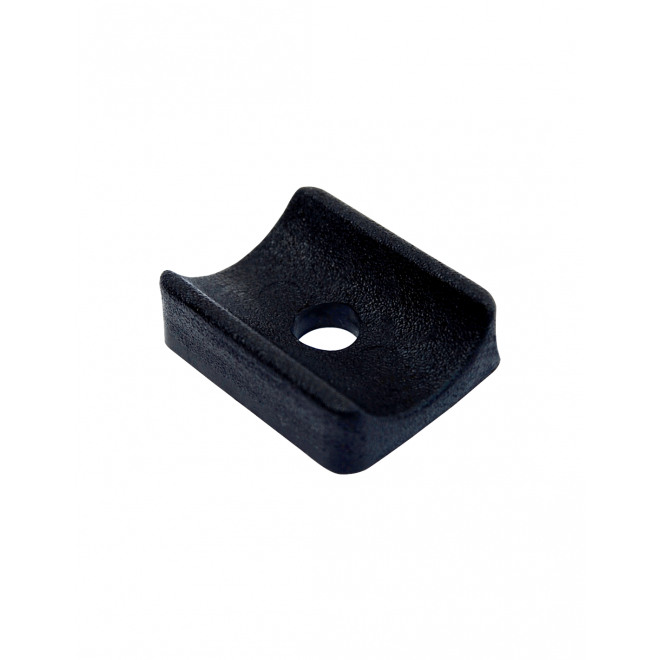 Support siège demi-rond PEBD noir pour fixation de tube rond sur plat